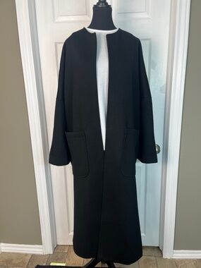 H&M Black Wrap Coat Size M